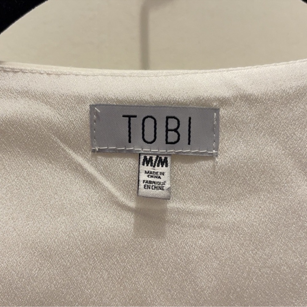 Tobi Ivory Satin Top